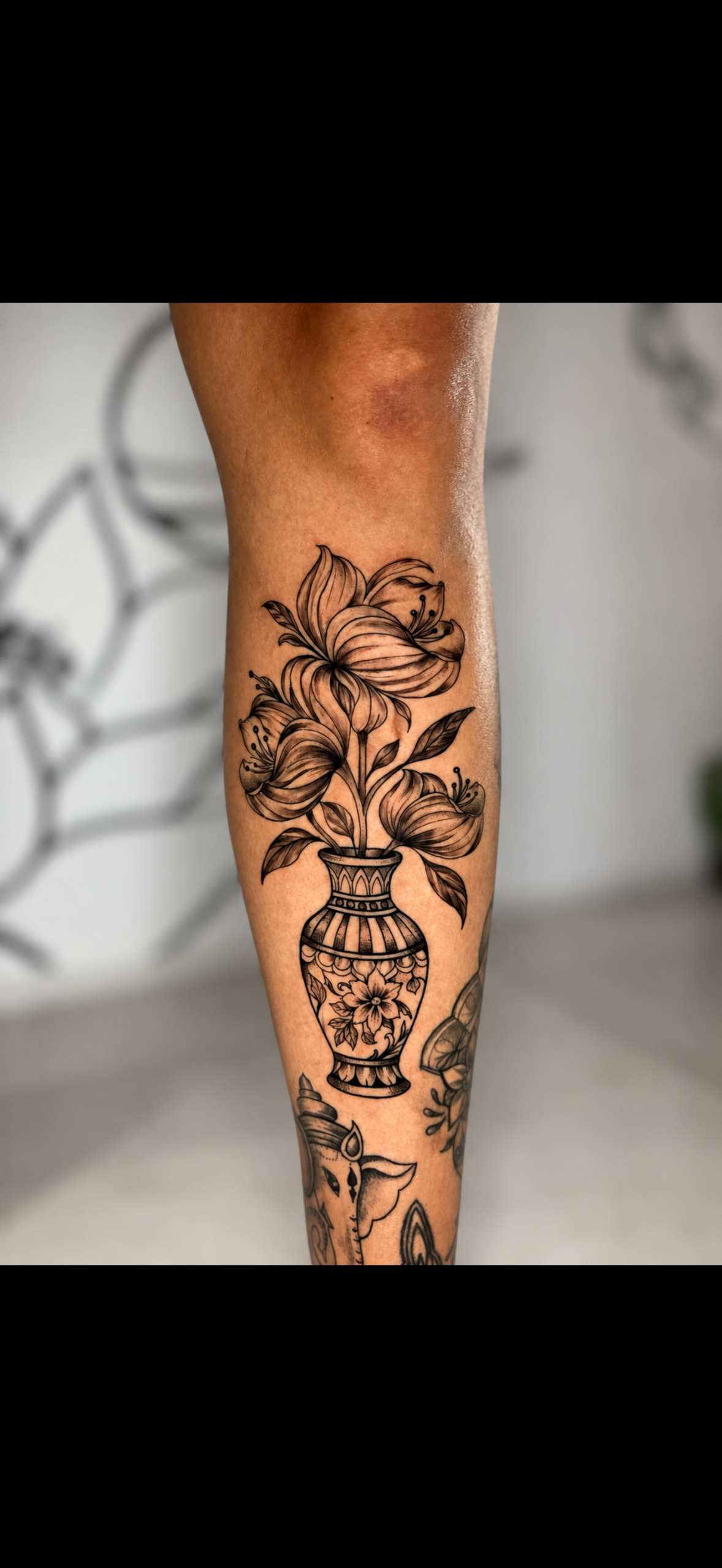 Flower stem tattoos
